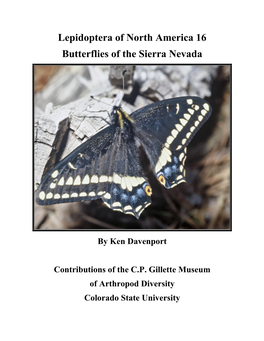 Lepidoptera of North America 16 Butterflies of the Sierra Nevada