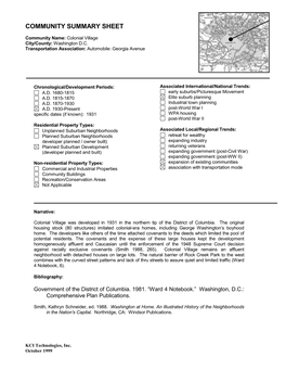 Washington, D.C.: Comprehensive Plan Publications