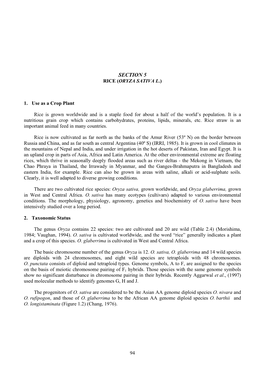 Section 5 Rice (Oryza Sativa L.)