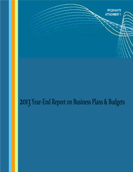 2013 Year-End Report on Business Plans & Budgets