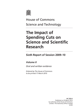 The Impact of Spending Cuts on Science and Scientific Research