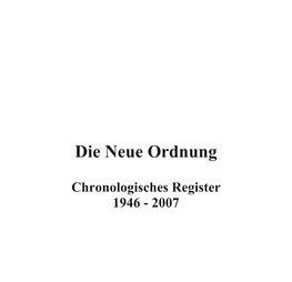 Die Neue Ordnung