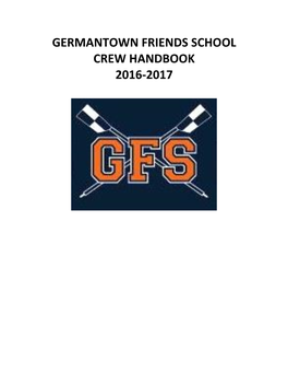 Germantown Friends School Crew Handbook 2016-2017