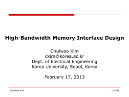 High-Bandwidth Memory Interface Design