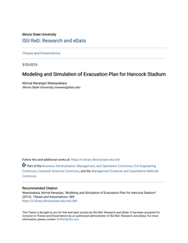 Modeling and Simulation of Evacuation Plan for Hancock Stadium