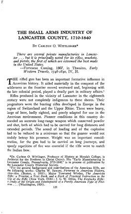 The Small Arms Industry of Lancaster County, 171Cm84o