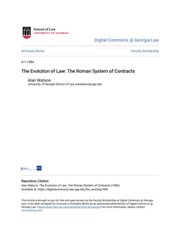 The Evolution of Law: the Roman System of Contracts