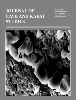 Journal of Cave and Karst Studies Editor Louise D