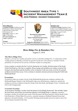 Howe Ridge Fire & Boundary Fire