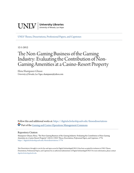 The Non-Gaming Business of the Gaming Industry: Evaluating