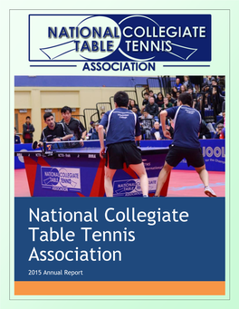 National Collegiate Table Tennis Association 2015 Annual Report