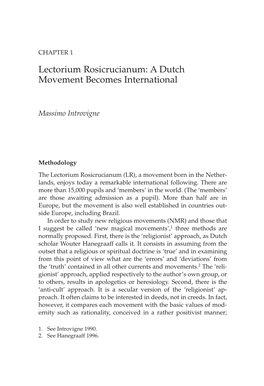 Lectorium Rosicrucianum: a Dutch Movement Becomes International