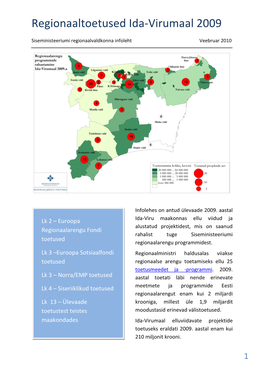 Regionaaltoetused Ida-Virumaal 2009