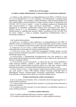 11/2010. (II. 4.) FVM Rendelet Az Erdőterv Rendelet Előkészítésének, És a Körzeti Erdőterv Készítésének Szabályairól