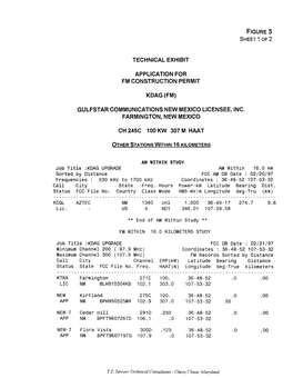 Sheet 1 of 2 Technical Exhibit Application for Fm