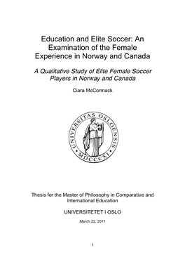 Education and Elite Soccer: an Examination of the Female Experience in Norway and Canada