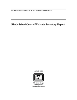 Rhode Island Coastal Wetlands Inventory Report