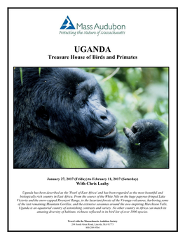 UGANDA Treasure House of Birds and Primates