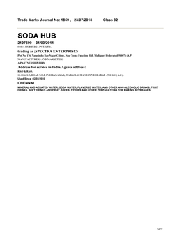 Soda Hub 2107599 01/03/2011 Soda Hub India Pvt