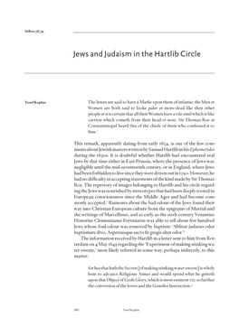 Jews and Judaism in the Hartlib Circle