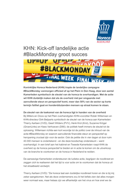 KHN: Kick-Off Landelijke Actie #Blackmonday Groot Succes