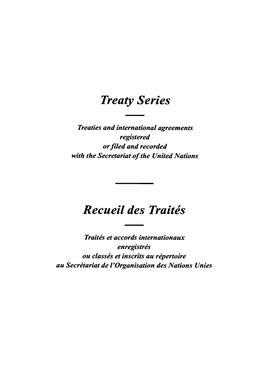 Treaty Series Recueil Des Traitis