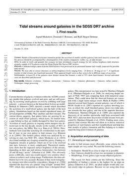 Tidal Streams Around Galaxies in the SDSS DR7 Archive I