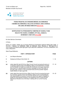 (Public Pack)Agenda Document for Monthly Council Meeting, 09/05