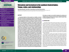 Volcanism and Tectonism in the Southern Central Andes: Tempo, Styles, and Relationships GEOSPHERE, V