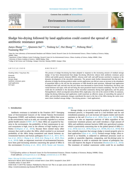 Sludge Bio-Drying Followed by Land Application Could Control the Spread