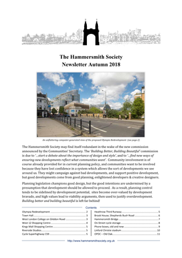 The Hammersmith Society Newsletter Autumn 2018