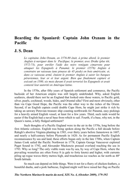 Bearding the Spaniard: Captain John Oxnam in the Pacific J