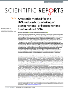 A Versatile Method for the UVA-Induced Cross-Linking