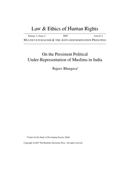 Law & Ethics of Human Rights