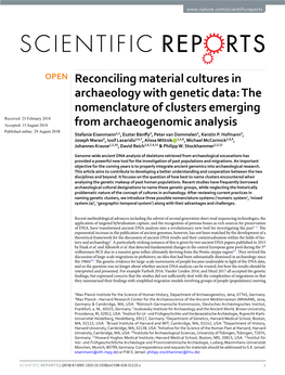 Reconciling Material Cultures in Archaeology with Genetic Data