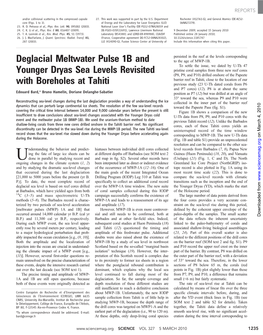 Deglacial Meltwater Pulse 1B and Younger Dryas Sea Levels Revisited with Boreholes at Tahiti