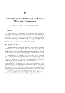 Polarization Measurements of the Cosmic Microwave Background