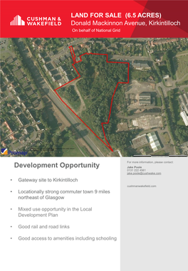 (6.5 ACRES) Donald Mackinnon Avenue, Kirkintilloch on Behalf of National Grid