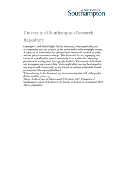 University of Southampton Research Repository