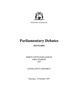 Assembly Thursday, 16 October 1997