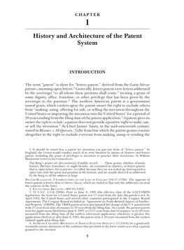 History and Architecture of the Patent System