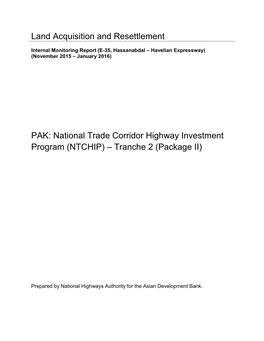 Internal Monitoring Report on Land Acquisition