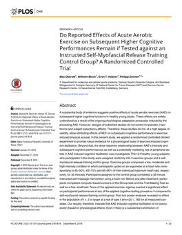 Do Reported Effects of Acute Aerobic Exercise on Subsequent Higher