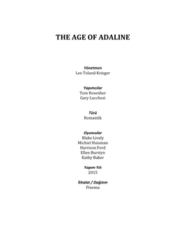 The Age of Adaline