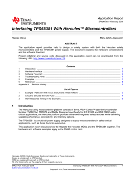 Interfacing TPS65381 with Hercules Microcontrollers (Rev. A)