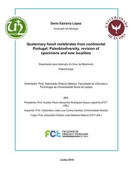 Quaternary Fossil Vertebrates from Continental Portugal: Paleobiodiversity, Revision of Specimens and New Localities