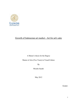 Growth of Indonesian Art Market - Art for Art's Sake