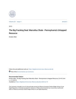 Marcellus Shale - Pennsylvania's Untapped Resource