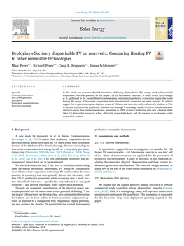 Deploying Effectively Dispatchable PV on Reservoirs Comparing Floating