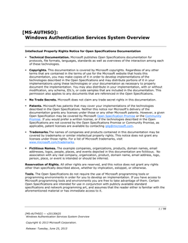 [MS-AUTHSO]: Windows Authentication Services System Overview